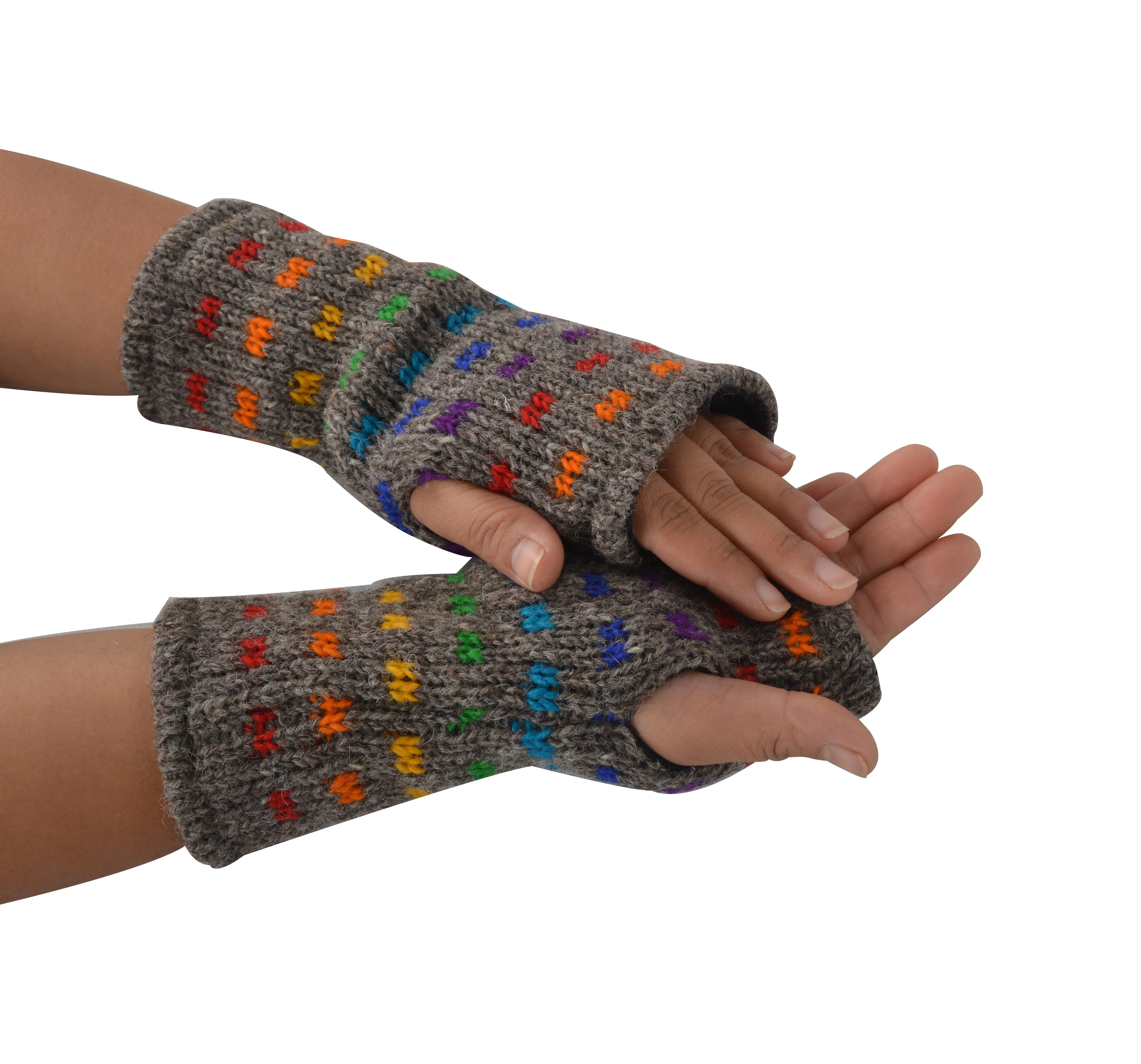 Women's Woolen Hand Warmer Fleece Lined Dot Pattern Winter Hand warmers