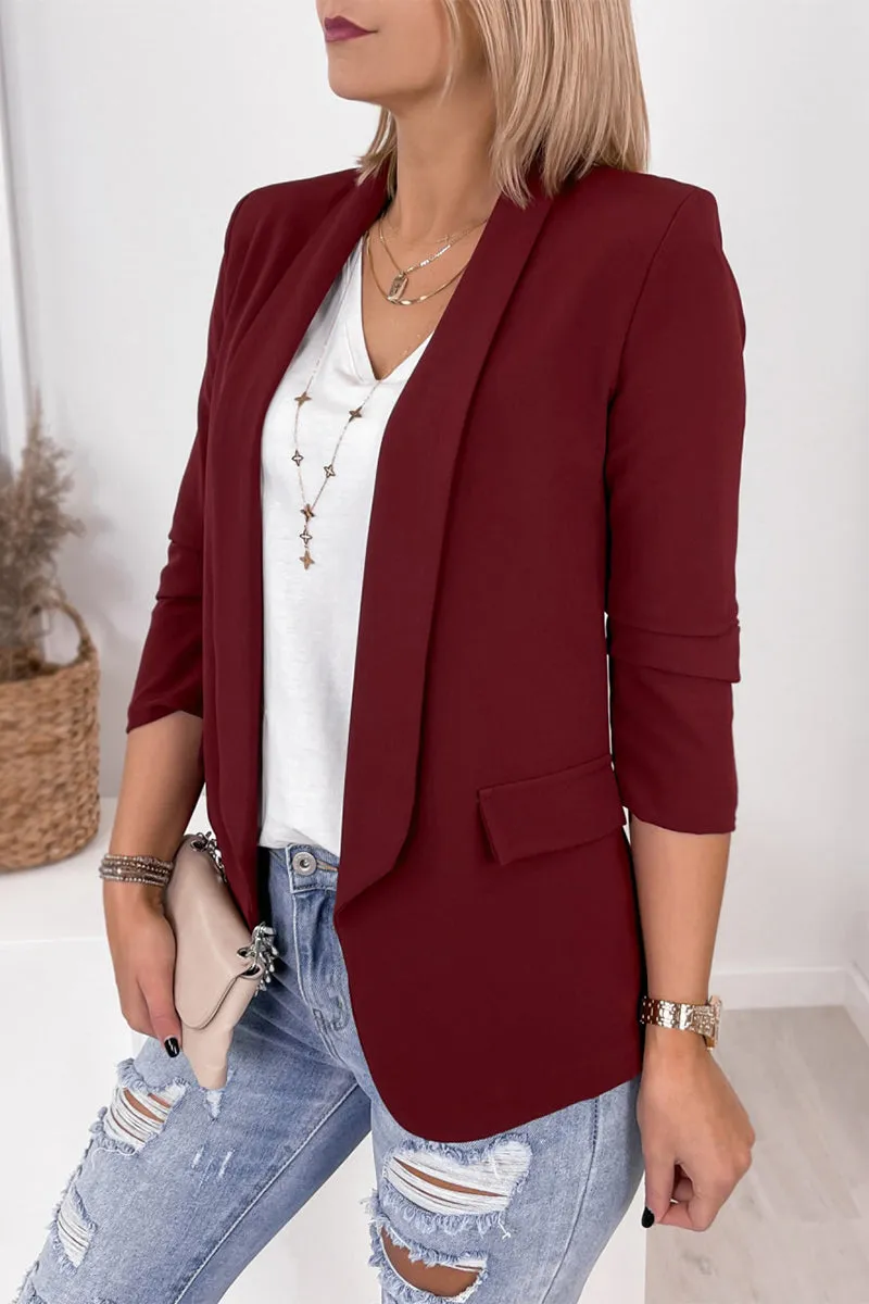 Work Solid Turn-back Collar Outerwear