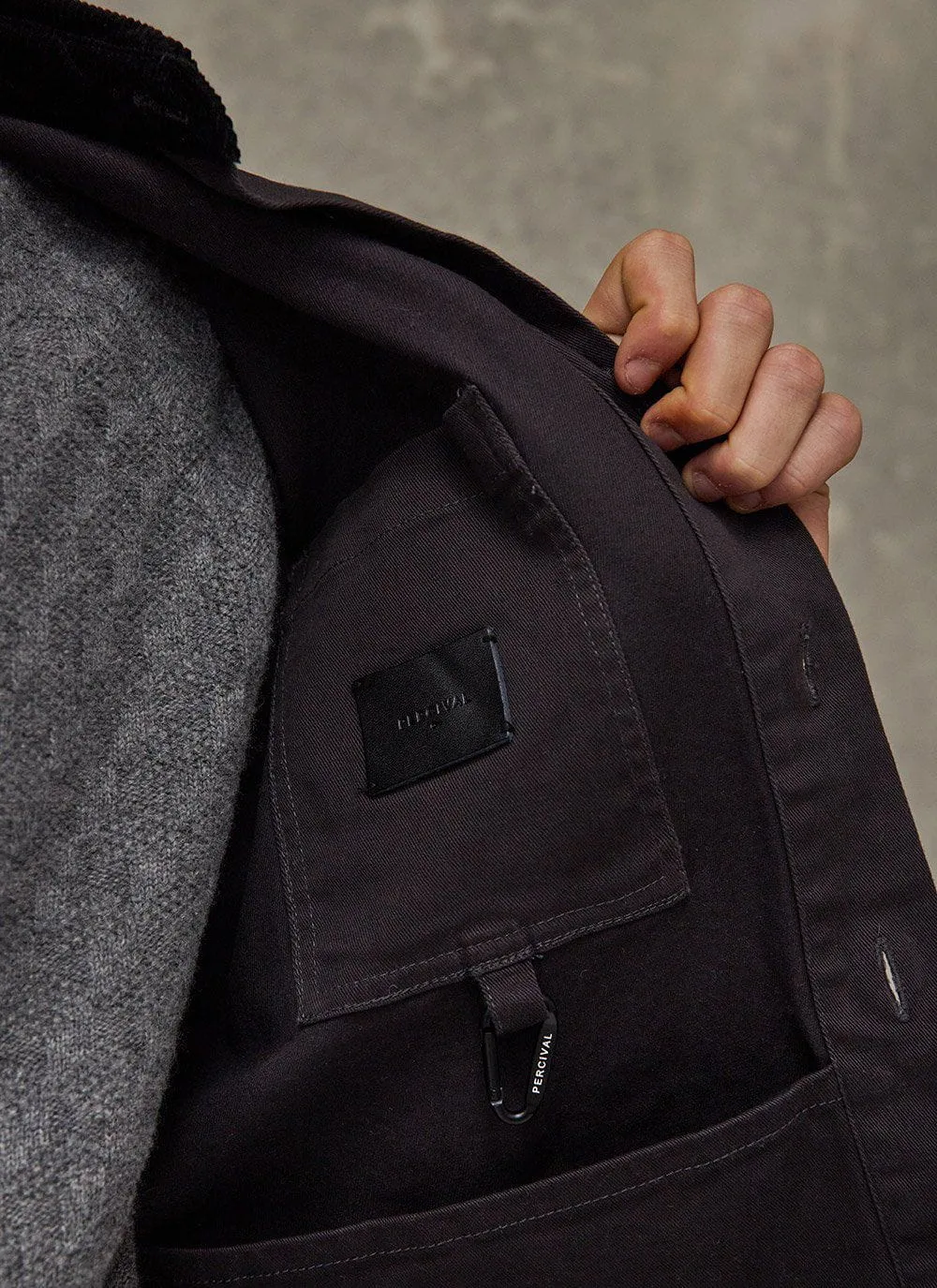 Workshirt | Graphite Twill With Cord Collar