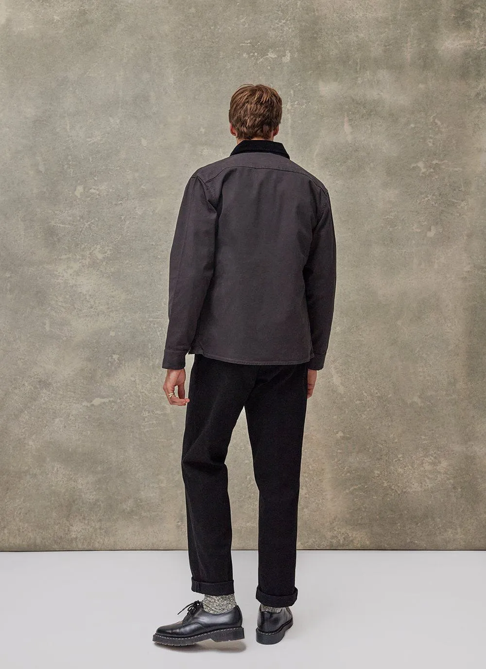 Workshirt | Graphite Twill With Cord Collar