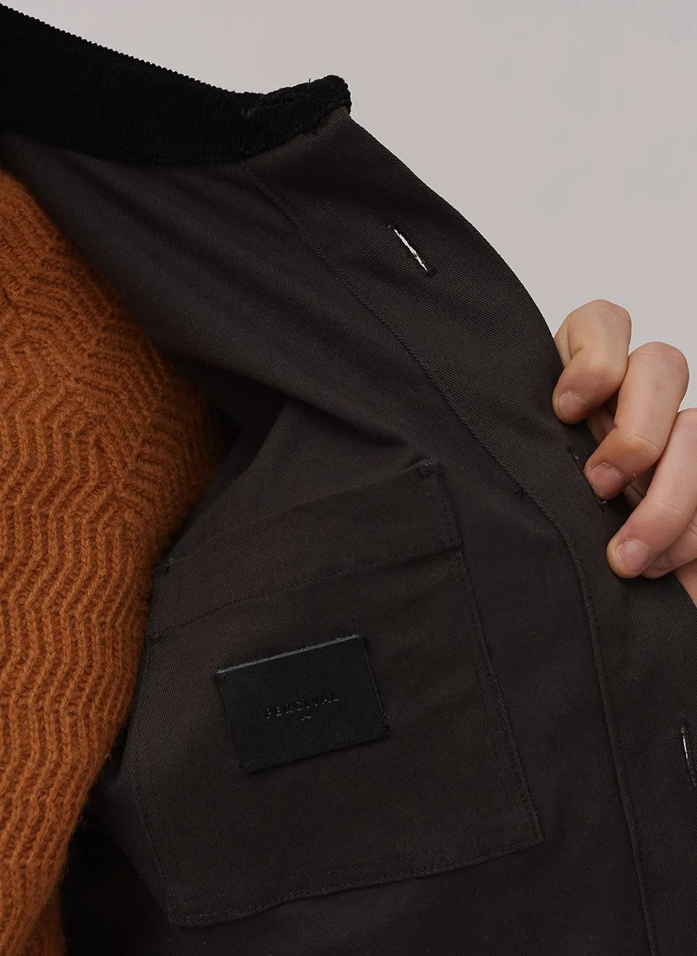 Workshirt | Graphite Twill With Cord Collar