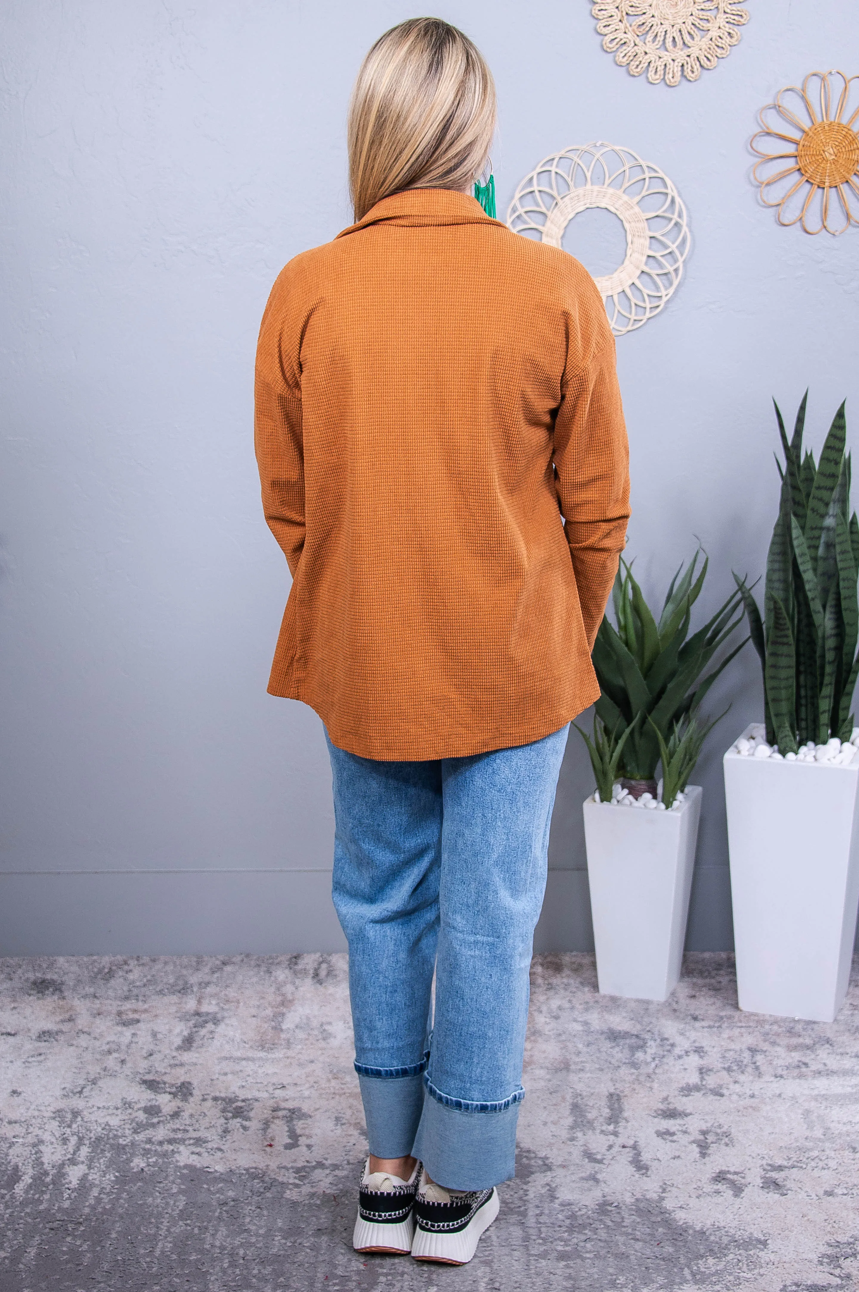 Your Vibe Attracts Your Tribe Light Brown Lightweight Shacket - O5653LBR